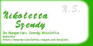 nikoletta szendy business card